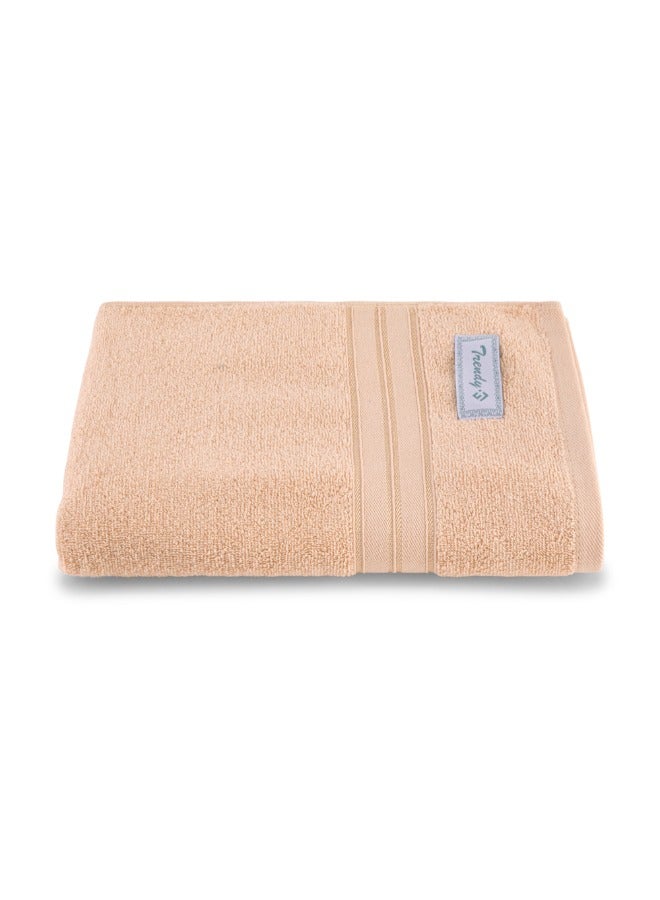 BYFT Home Trendy (Peach) Premium Cotton Bath Towel (70 X 140 Cm-Set Of 1) Highly Absorbent, High Quality Bath Linen With Striped Dobby 550 Gsm - Image 2