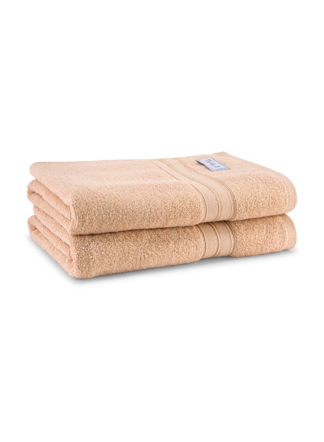 BYFT Home Trendy (Peach) Premium Cotton Bath Towel (70 X 140 Cm-Set Of 1) Highly Absorbent, High Quality Bath Linen With Striped Dobby 550 Gsm - Image 4