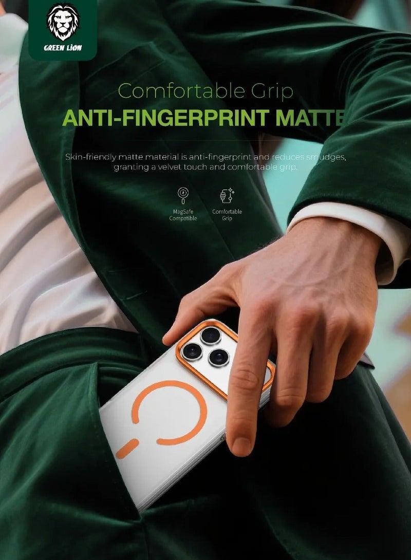 GREEN LION iPhone17 Pro Max Matte MagSafe Case / Maximum Protection / Camera Protection / Drop Protection - Orange Titanium - Image 2