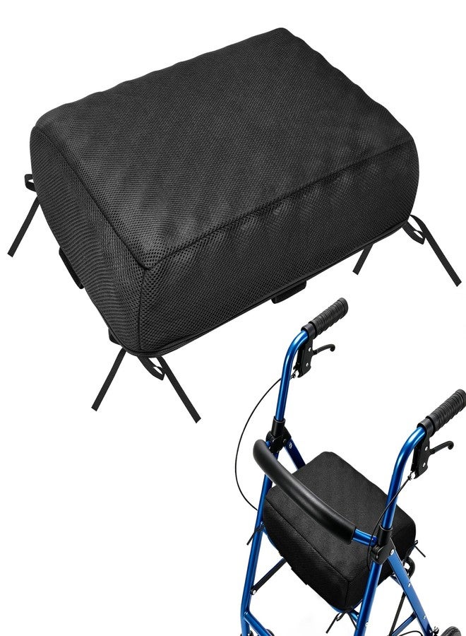 JZHLLA 18x13x3.5 Inch Rollator Walker Seat Cushion Support Pad with Breathable Mesh Cover, Adjustable Straps for Secure Fit - Image 1