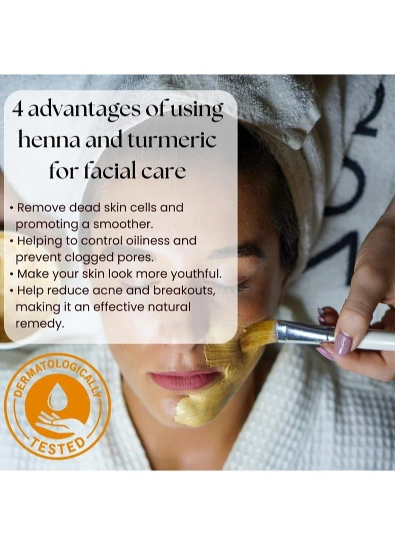 OGAILI White Henna Turmeric Powder Natural Herbal skin Cleanser & Anti-Inflammatory - Acne Treatment & Hyperpigmentation Reduction 120G - Image 4