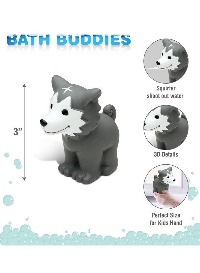 Puzzled DolliBu Wolf Bath Buddy Squirter - Floating Wolf Rubber Bath Toy, Fun Water Squirting Bathtime Play For Toddlers, Cute and Soft Wild Life Animal Toy For The Bathtub, Beach, and Pool for Girls and Boys - Image 2