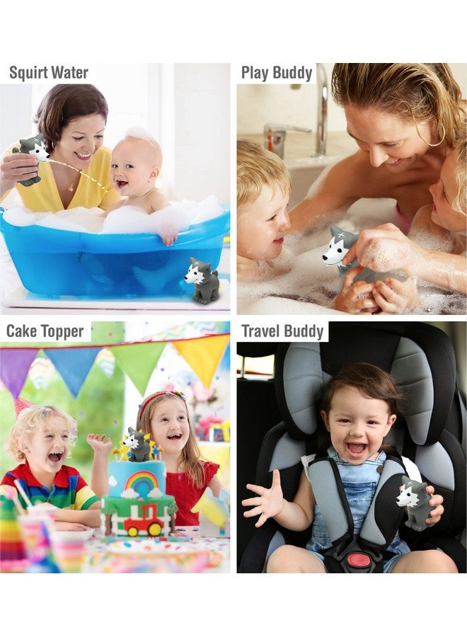 Puzzled DolliBu Wolf Bath Buddy Squirter - Floating Wolf Rubber Bath Toy, Fun Water Squirting Bathtime Play For Toddlers, Cute and Soft Wild Life Animal Toy For The Bathtub, Beach, and Pool for Girls and Boys - Image 3