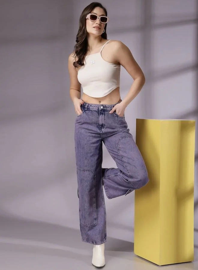Freehand  Women Relaxed Fit Solid High Rise Jeans for Women | Best Price UAE
