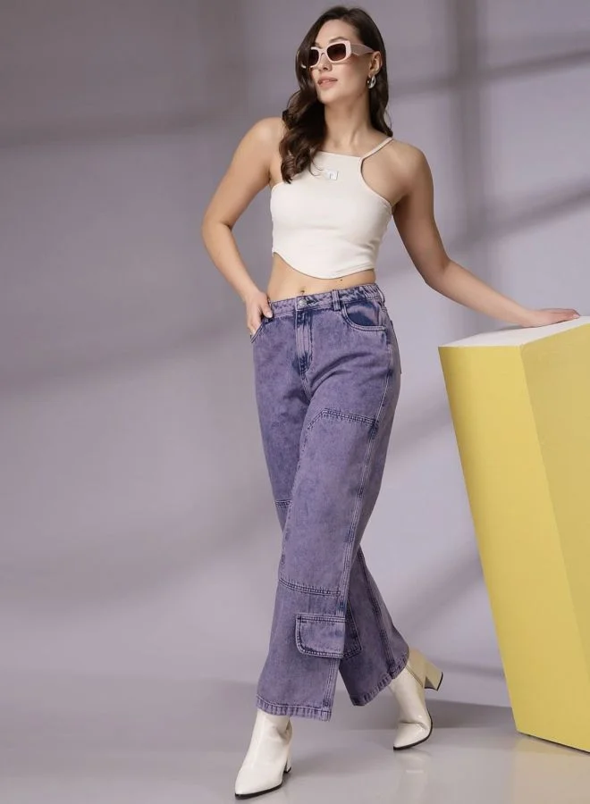 Freehand  Women Relaxed Fit Solid High Rise Jeans for Women | Best Price UAE