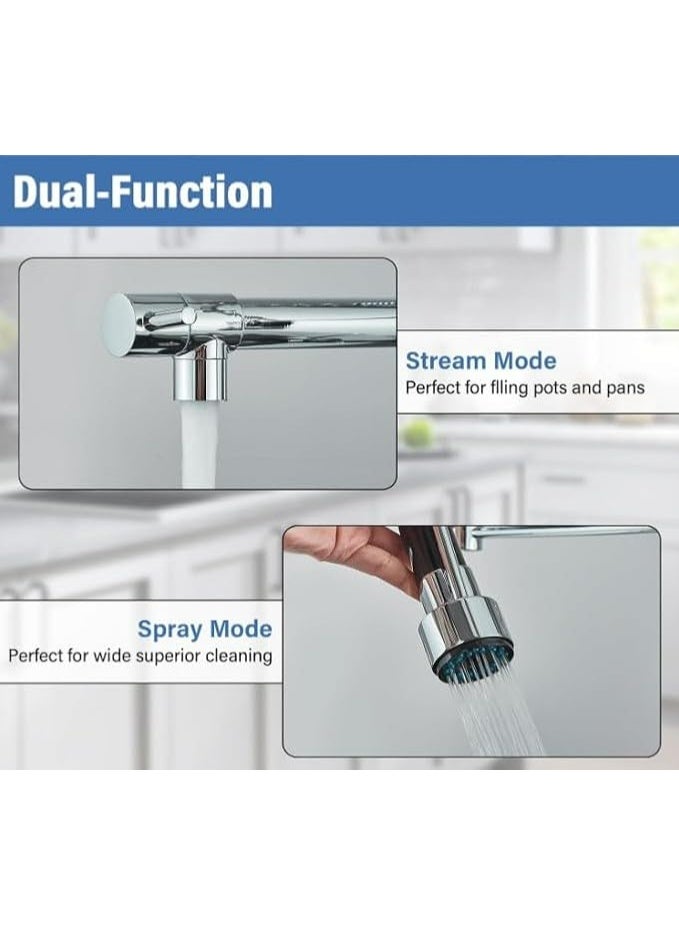 CM WD201-C Kitchen Faucet with Spring & Handheld Spray – Chrome Finish Modern Mixer Tap - Image 3