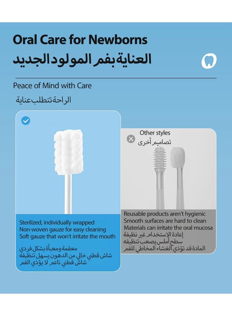 سورين مجموعة من 30 قطعة من أدوات تنظيف اللسان للأطفال الرضع، أدوات تنظيف اللسان للأطفال الرضع، أدوات تنظيف الفم من الشاش لحديثي الولادة، أدوات تنظيف اللسان والفم، فرشاة أسنان للأطفال الرضع، فرشاة أسنان للأطفال، مناسبة للأطفال الرضع والأطفال الصغار - Image 3