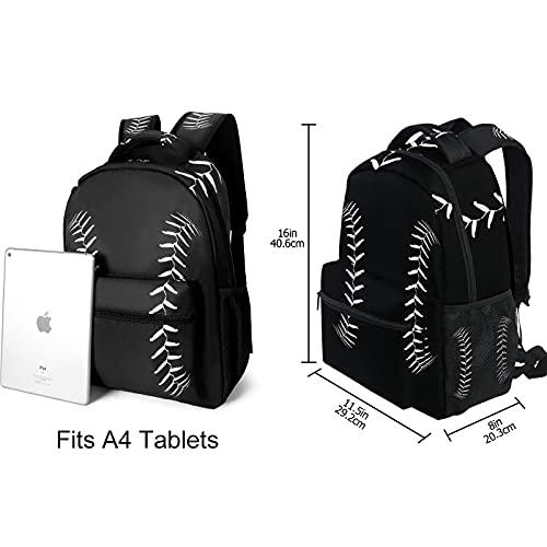 Oarencol Fashion Baseball Sport Softball American Cool Backpacks School Book Travel College Shoulder Bag for Women Girls Men Boys - Image 3