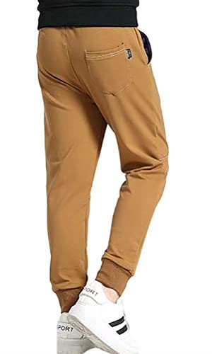 BINPAW Kids Cotton Active Sports Basic Outdoor Jogger Sweat Pants with Pockets for Little Boys & Big Boys, Brown, Age 6T-7T (6-7 Years) = Tag 130 - Image 2