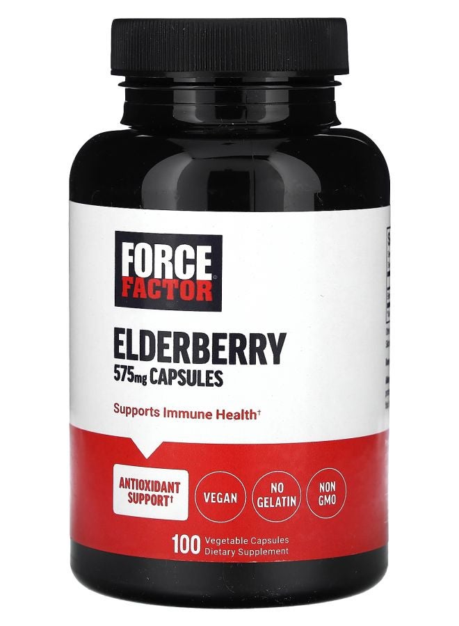 Force Factor Elderberry 1150 mg 100 Vegetable Capsules (575 mg per Capsule)