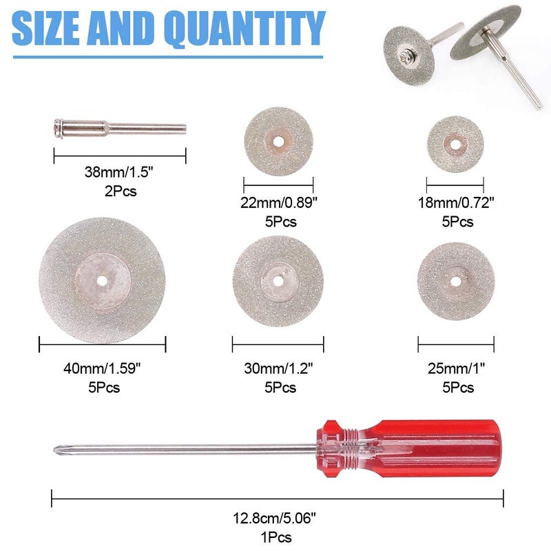 DIY Crafts 25Pieces 22253040 50 mm Diamond Cutting Wheel Cut Off Discs Coated Rotary Tools for Dremel Rotary Tool Design No 1 Pack Of 25 Pcs - Image 2