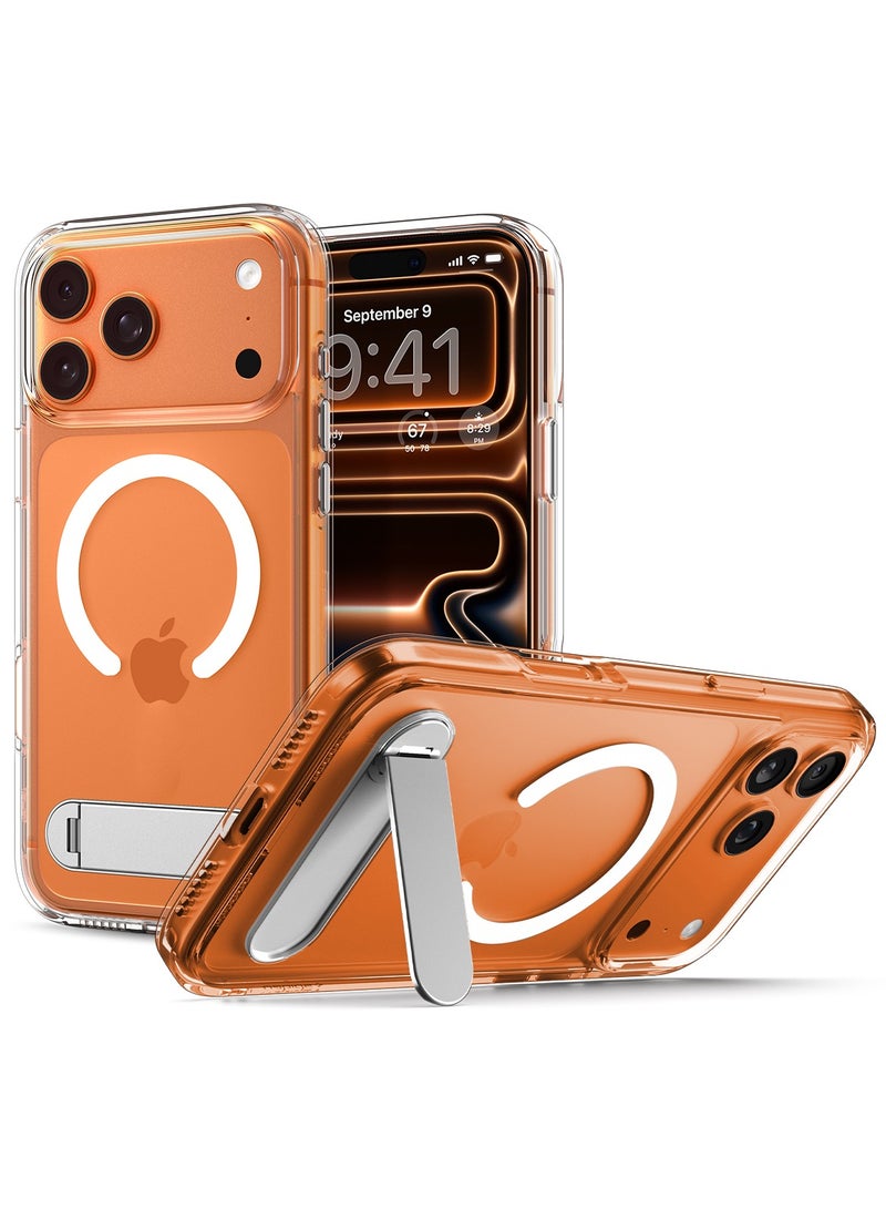 Spigen Ultra Hybrid S MagFit iPhone 17 Pro MAX Case Cover MagSafe with Kickstand [TPU Covered Camera Control] - Clear White - Image 1