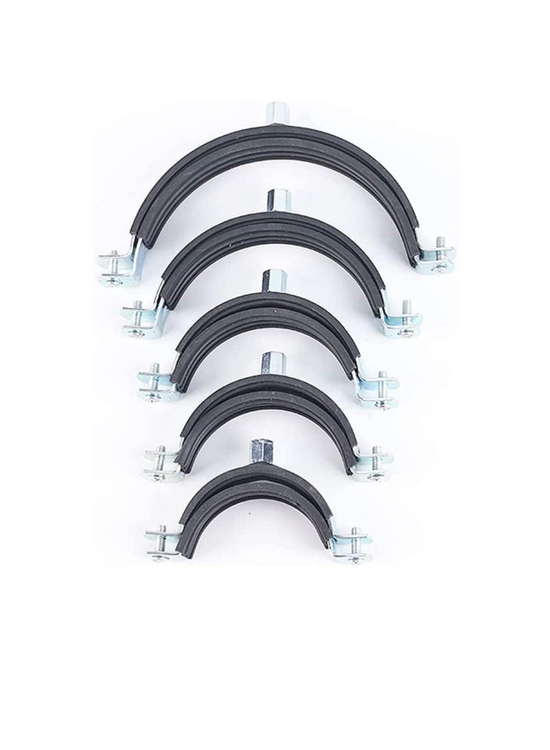 Heavy Duty Adjustable Two-screw Pipe Galvanized Iron (GI) Clamp with Rubber Lined or Unlined for Wall Ceiling Mount Pipe Supports, Split Ring Hanger (2.1/2 Inch, Pack of 5) - Image 3
