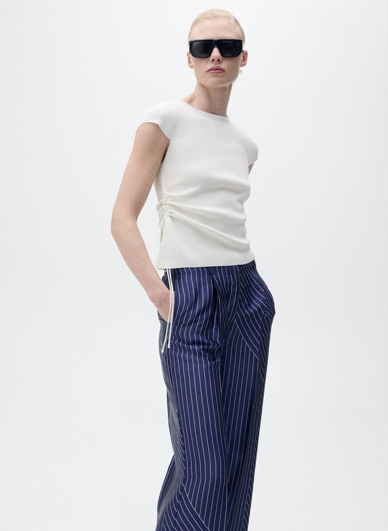 MANGO - Satin Trousers With Combined Stripes - Image 1