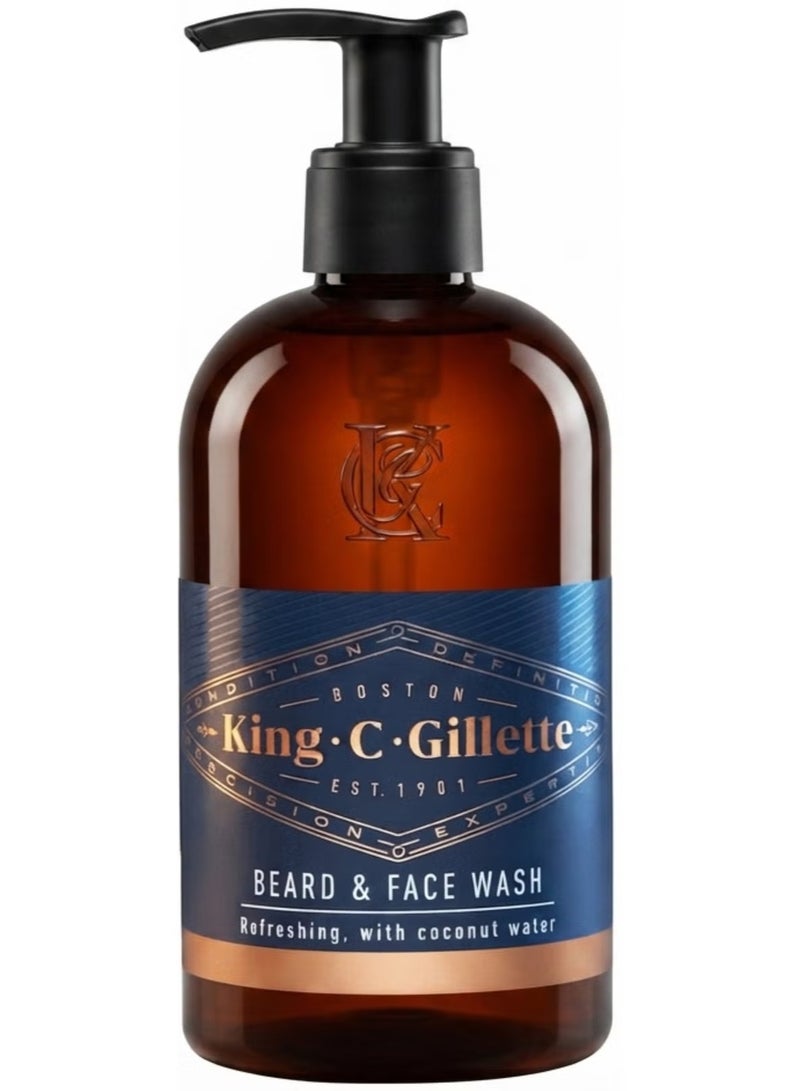 King C. Gillette Gillette.C.King - Beard and Face Wash for Men Refreshing With Coconut Water 350 ML - Image 1