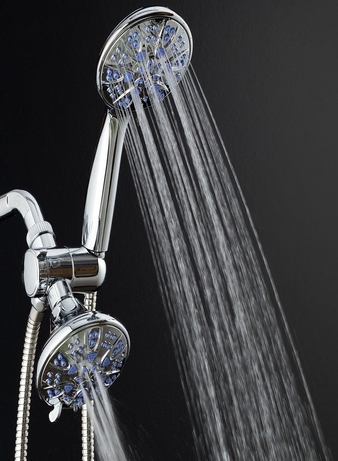 AquaDance for California - Premium High Pressure Antimicrobial 30-setting 3 Way Dual Handheld Shower Head Combo, Stainless Steel Hose, Water Diverter - Chrome Finish - Image 4