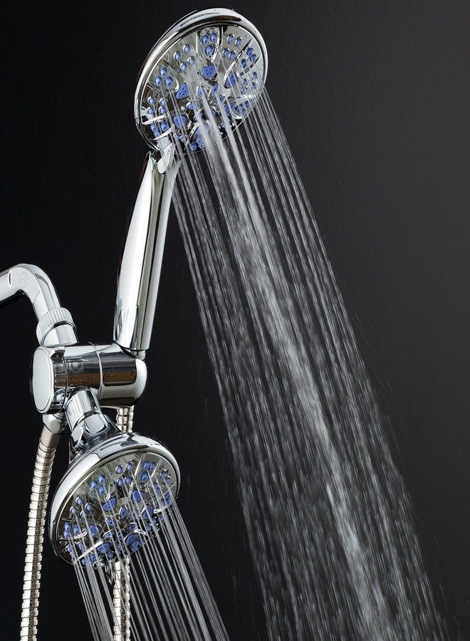 AquaDance for California - Premium High Pressure Antimicrobial 30-setting 3 Way Dual Handheld Shower Head Combo, Stainless Steel Hose, Water Diverter - Chrome Finish - Image 3