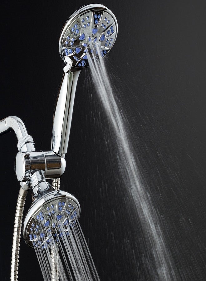 AquaDance for California - Premium High Pressure Antimicrobial 30-setting 3 Way Dual Handheld Shower Head Combo, Stainless Steel Hose, Water Diverter - Chrome Finish - Image 5