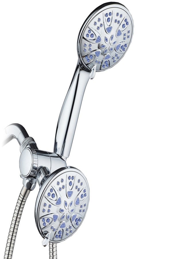 AquaDance for California - Premium High Pressure Antimicrobial 30-setting 3 Way Dual Handheld Shower Head Combo, Stainless Steel Hose, Water Diverter - Chrome Finish - Image 1