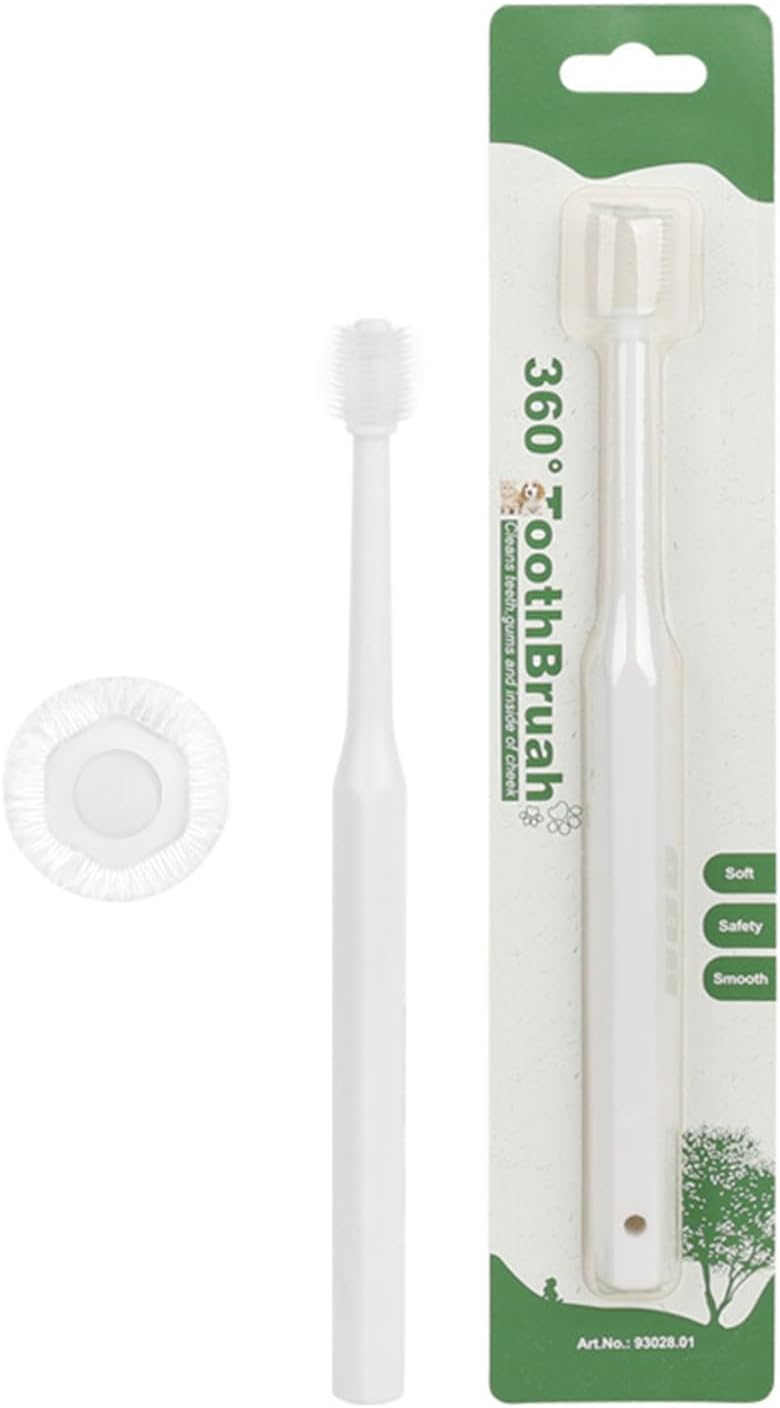 Pet Toothbrush for Small Breeds Soft Food Grade Teeth Tool Teeth Care Toothbrush with 360 Degree Brush Head Pet TeethBrush - Image 1