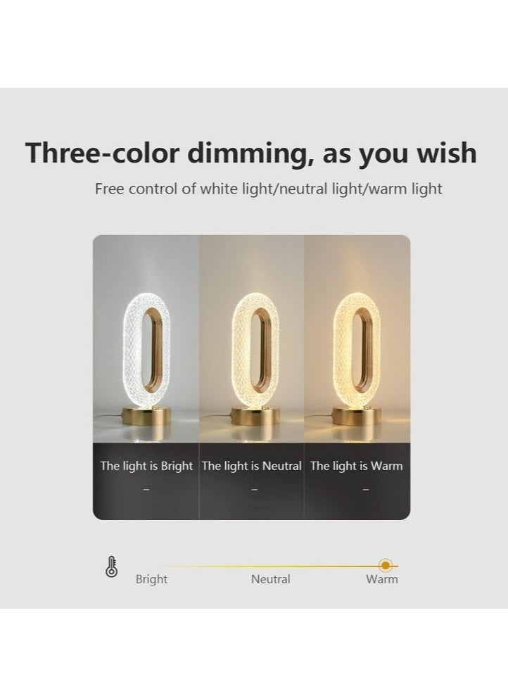 Generic - Crystal Touch Lamp, LED Crystal Light Illuminated in Multiple Colors, Night Lamp and Decorative Nightlight with 3D Diamond Design, Moonlit Crystal Globe, LED Lamp with Multi-Color Remote Control, Dimmable USB Rechargeable Desk Lamp for Bedroom, Living Room, Home, and Office, Transparent. - Image 1