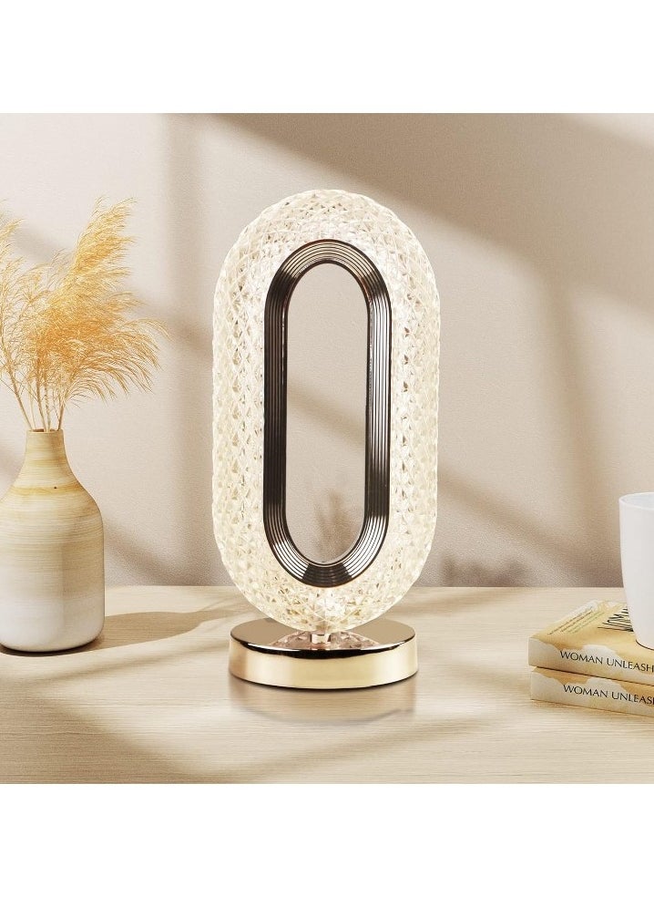 Generic - Crystal Touch Lamp, LED Crystal Light Illuminated in Multiple Colors, Night Lamp and Decorative Nightlight with 3D Diamond Design, Moonlit Crystal Globe, LED Lamp with Multi-Color Remote Control, Dimmable USB Rechargeable Desk Lamp for Bedroom, Living Room, Home, and Office, Transparent. - Image 1