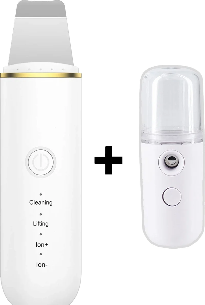 Mobee Ultrasonic Spatula Facial Acne Blackhead Removal Tool and Cold Steam Machine Set of 2