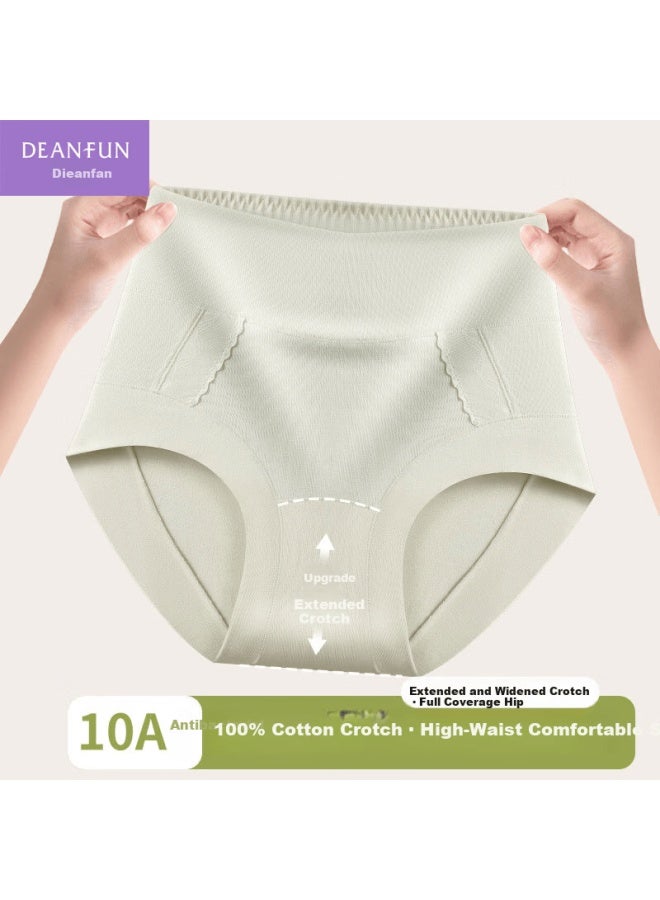 Deanfun Women's Antibacterial Pure Cotton Extended Crotch High Waist Naked Feel Tummy Control Briefs 3-pack Gift Box Xxl - Image 2