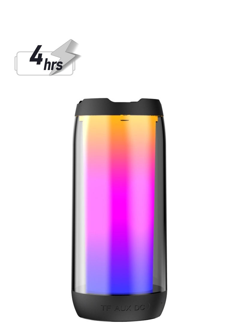 مكبر صوت بخاصية البلوتوث جديد ملون ضوء ثلاثي الأبعاد HiFi ملء الشاشة مضخم صوت محمول بطاقة TF صوت واجهة AUX للهاتف والكمبيوتر المحمول - Image 1