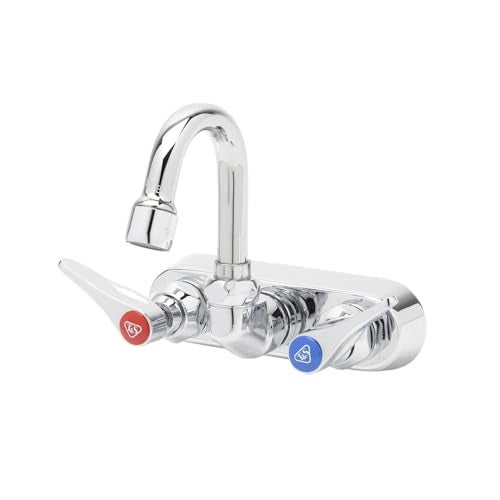 صنبور عمل TS Brass B114601 مثبت على الحائط بمراكز 4 إنش 131X مع مقابض رافعة دوارة