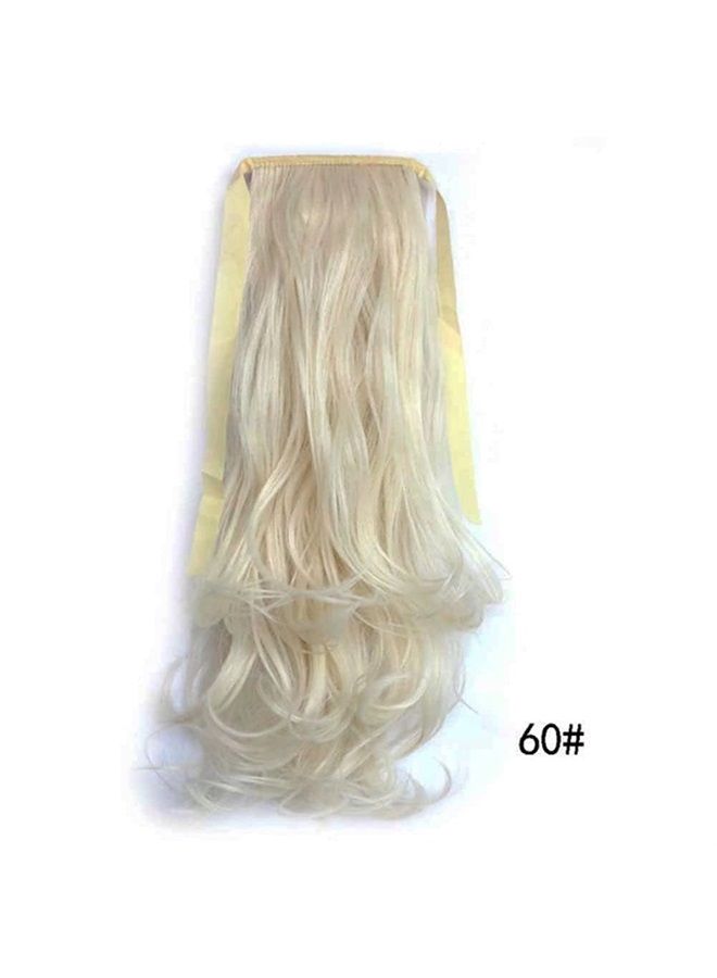 iLUU Observe Hair Color Outdoor! iLUU Curly Ponytail Extension 20" 90g Clip in Ponytail for Women #60 Platinum Blonde Synthetic Tie Up Wavy Ponytail Extensions Clip in Hairpiece and Ponytail for Party - Image 5