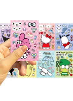 Sanrio 8 Sheets Waterproof Stickers Make a Face Vinyl Aesthetic Sticker Laptop Skateboard Luggage Computer Water Bottle Graffiti Sticker Packs  - Image 3