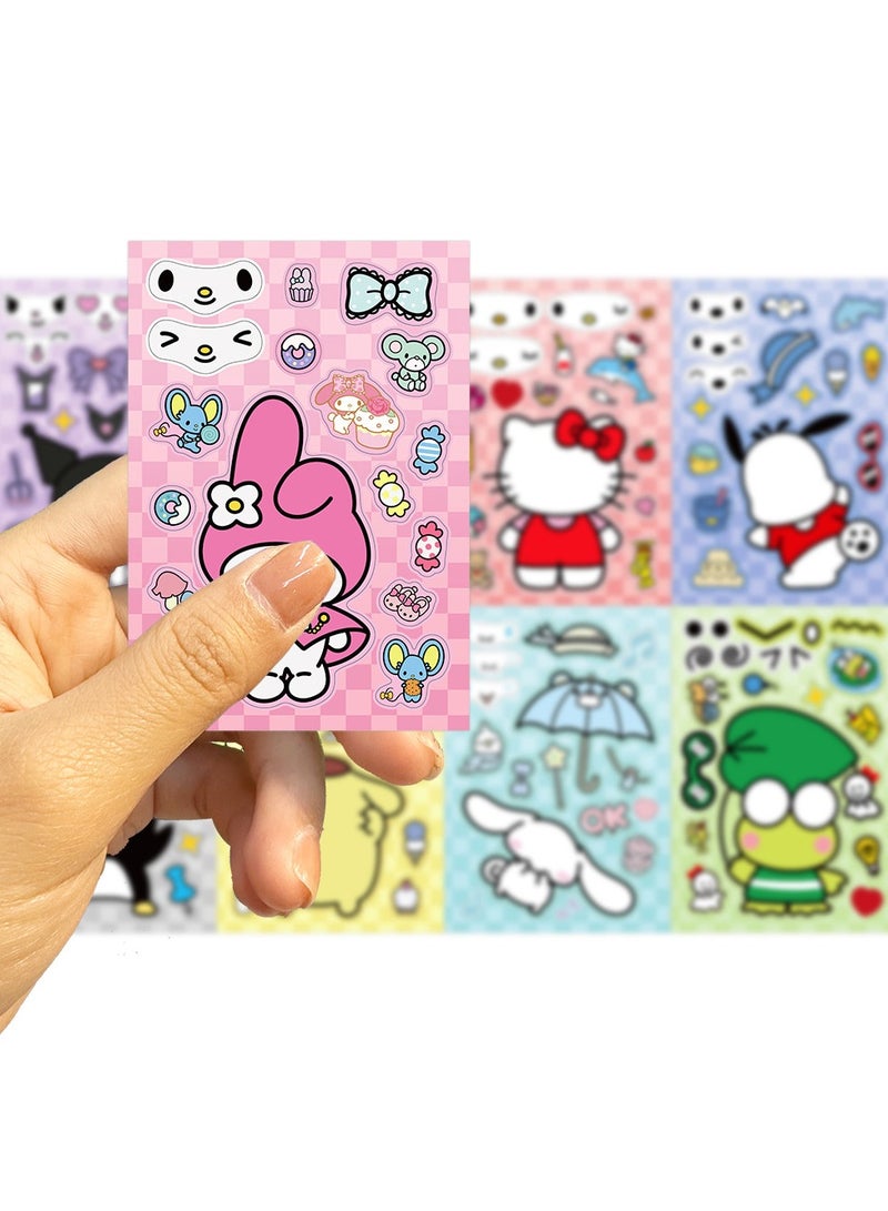 سانريو 8 أوراق ملصقات مقاومة للماء من الفينيل، ملصقات جمالية للكمبيوتر المحمول واللوح التزلج والأمتعة وزجاجة المياه وحزم ملصقات جرافيتي - Image 3