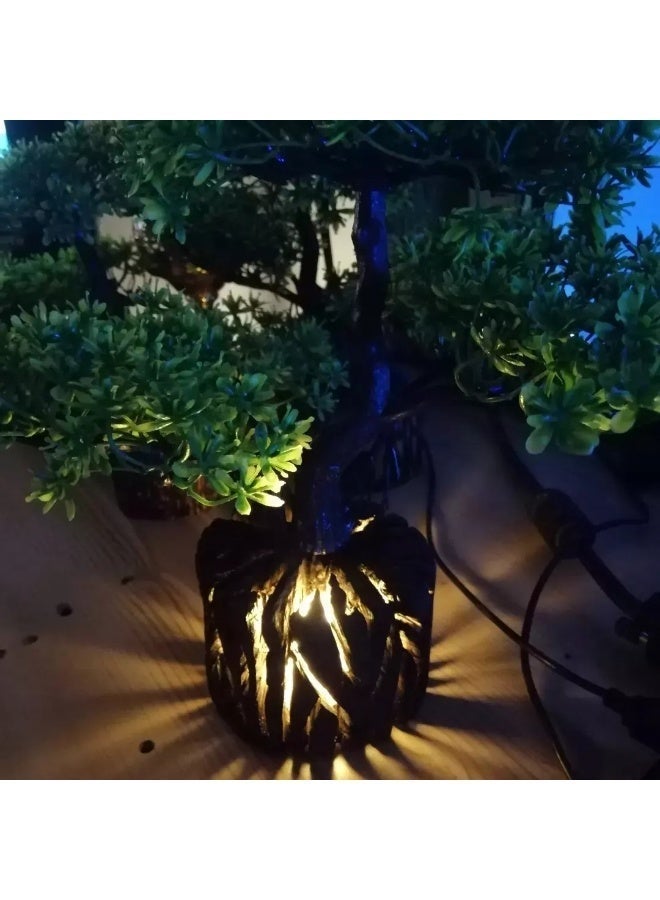 ارك شجرة بونساي صناعية على قاعدة خشبية - Image 3