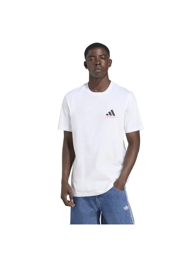 Adidas Adidas Messi Icon G T White Graphic Tee (Short Sleeve) T-Shirts For Men