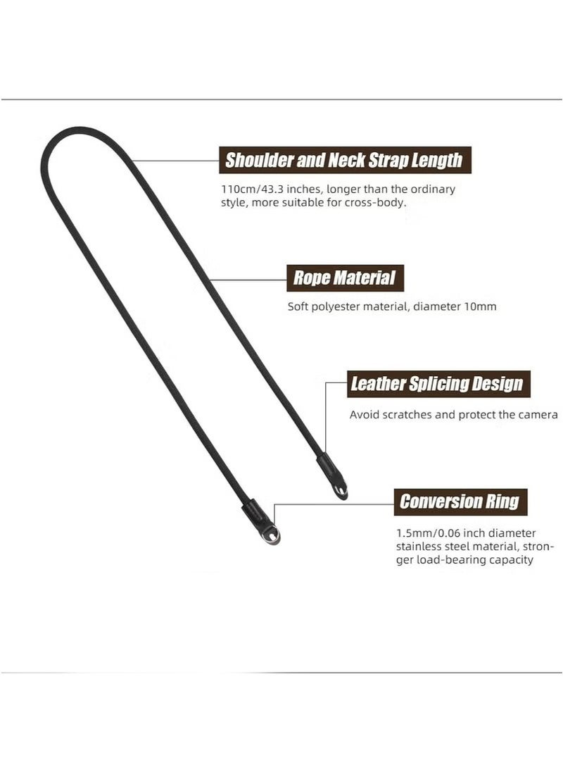 Arabest 2 Pack Camera Strap with Camera Wrist Strap, 110cm Climbing Rope Camera Strap, Camera Neck Shoulder Strap for Nikon Canon Sony Fuji Micro Single and SLR DSLR Camera  - Image 2