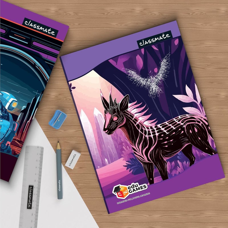 classmate Long Book| 384 Pages | Single Line | 29.7cm x 21.0cm | Pack of 4 | Long Size Ruled Notebook for School Students - Image 3