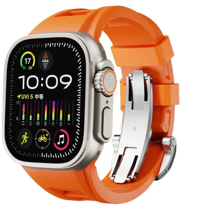 Bluejw Replacement Sport Style Soft Silicone Watch Band for Apple Watch Ultra 2 49mm, Series 9/8/7/6/SE 45mm 44mm 42mm – Comfortable & Durable Strap - Image 2