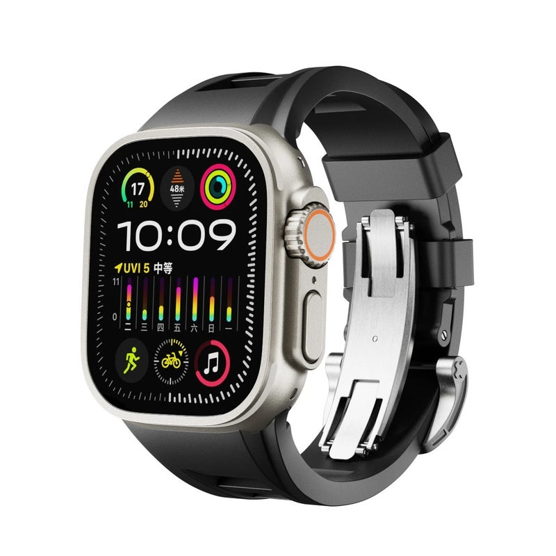Bluejw Replacement Sport Style Soft Silicone Watch Band for Apple Watch Ultra 2 49mm, Series 9/8/7/6/SE 45mm 44mm 42mm – Comfortable & Durable Strap - Image 1