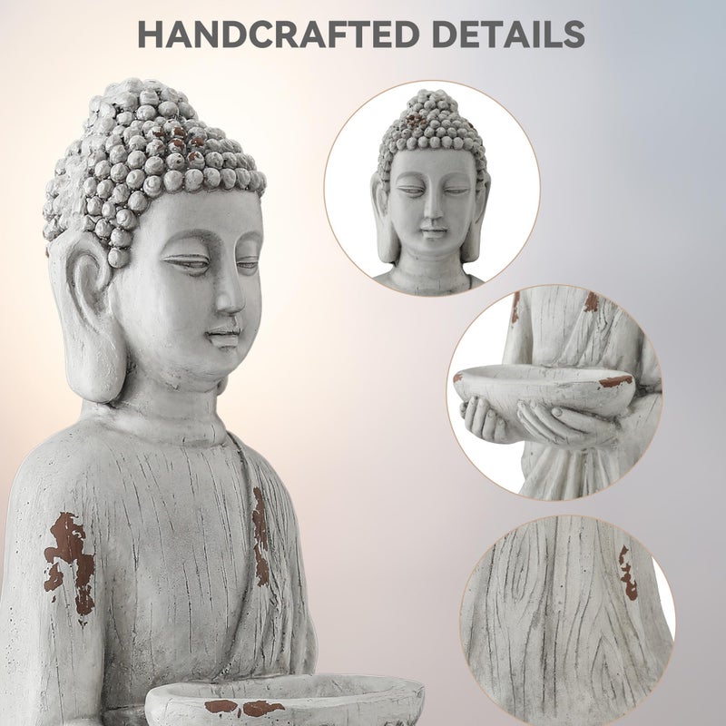 Ultym 42" Extra-Large Buddha Outdoor Statue with Birdfeeder, Tall Zen Meditative Buddha Figures, Durable Weatherproof MGO Sculpture for Garden, Patio, Yard, Porch or Indoor Home Decor - Image 5