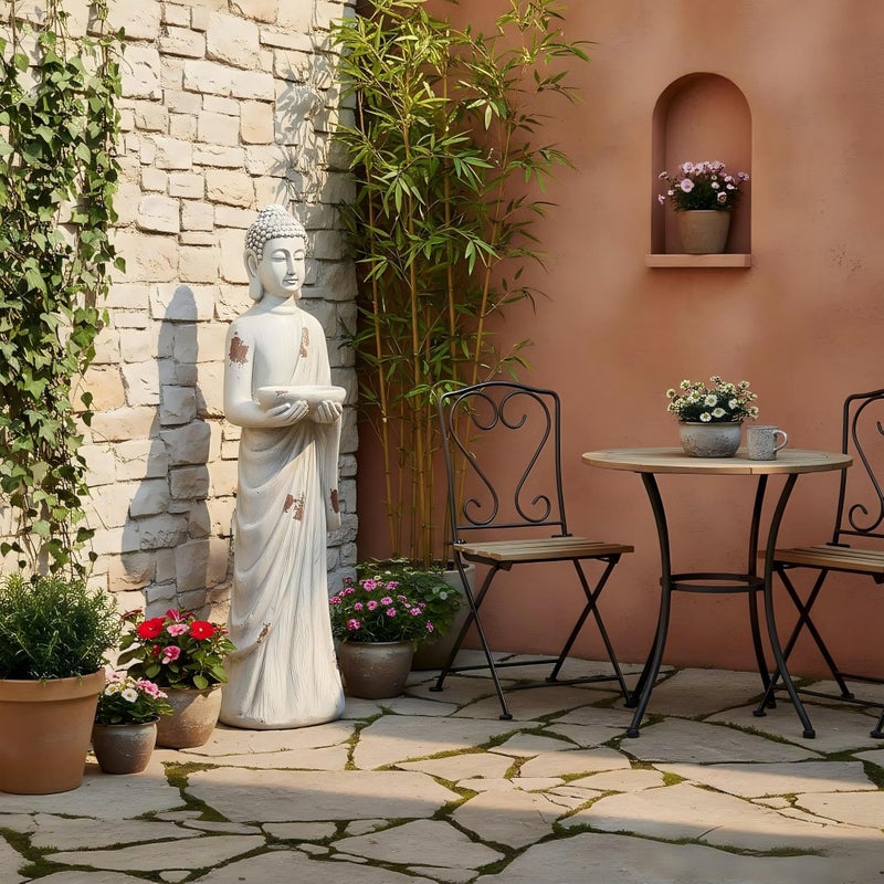 Ultym 42" Extra-Large Buddha Outdoor Statue with Birdfeeder, Tall Zen Meditative Buddha Figures, Durable Weatherproof MGO Sculpture for Garden, Patio, Yard, Porch or Indoor Home Decor - Image 2