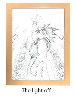 TNGames Dragon Ball Son Goku Black Anime Light Painting Decorative Table Lamps Night Light Anime Sketch Ideas USB Model 23*17cm  - Image 2