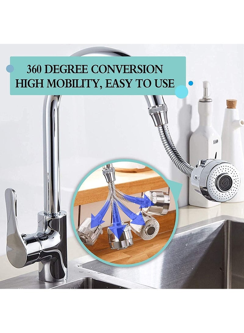 VITION Faucet Sprayer Attachment, 360 Degree Flexible Kitchen Sink Extender, Water Saving Sprayer - Image 5