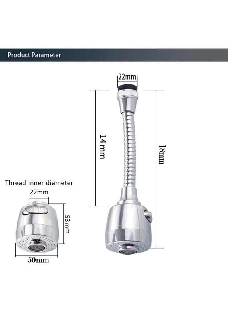 VITION Faucet Sprayer Attachment, 360 Degree Flexible Kitchen Sink Extender, Water Saving Sprayer - Image 2