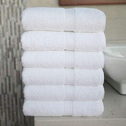 FRESH FROM LOOM Cotton Hand Towel Gym Towel White Set 16X28 Inch 6Pc 500 tc - Image 2