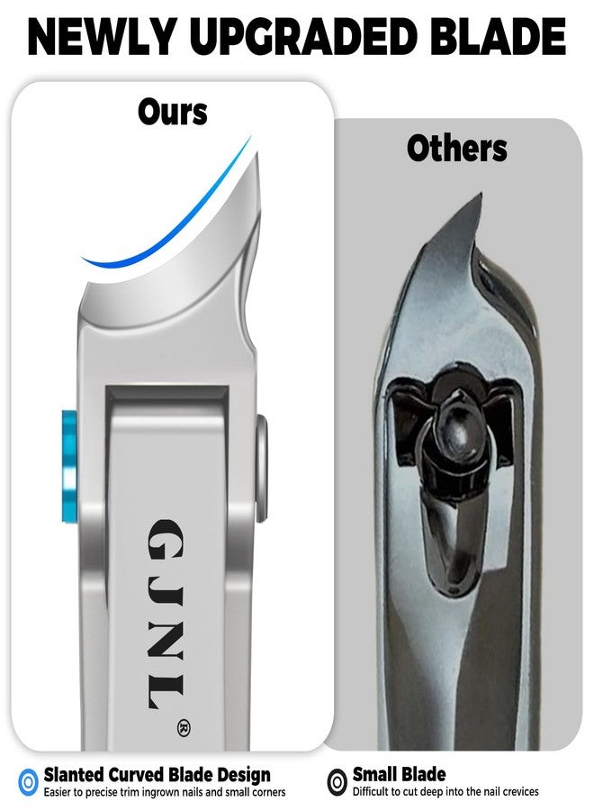 GJNL Toenail Clippers for Seniors Toenails, Heavy Duty Nail Clippers for Men Thick Nails with Wide Jaw Opening, Slanted Curved Large Fingernail Clippers, Sliver - Image 4