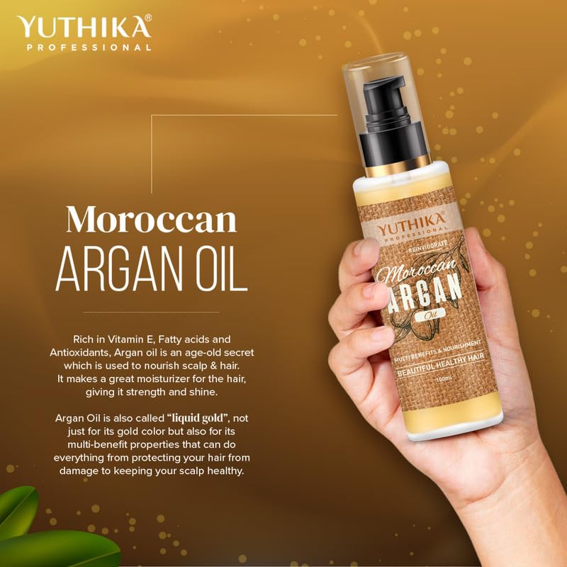 Yuthika Professional Argan Oil for Hair 100 ml Moroccan Argan Hair Oil for Women and Men, Moisturizing and Strengthening Silky Hair Oil for All Hair Types - Image 5