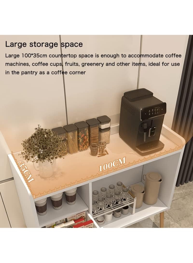 AGD Modern Buffet Sideboard with 2 Storage Drawers White - Image 4