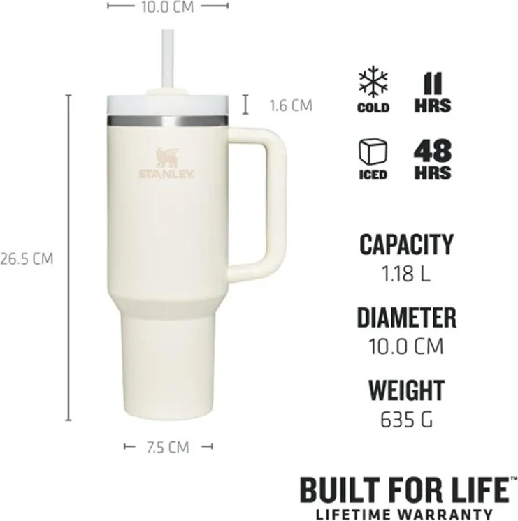 Stanley Quencher Thermos with Straw 1.18 L Cream