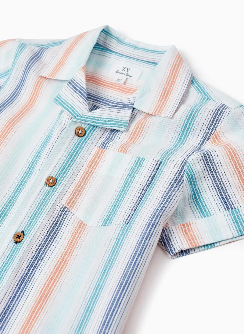زيبي Striped Short Sleeve Shirt for Boys